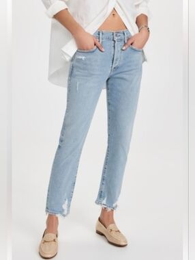 Citizens Of Humanity Emerson Boyfriend Distressed Ankle Fray Light Blue Wash 28